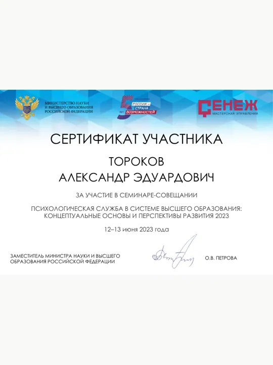 Превью документа: Сертификат 2023